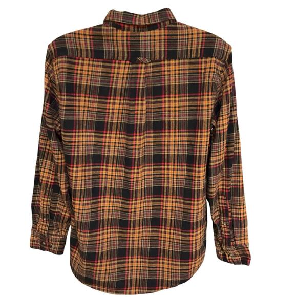 Eddie Bauer Flannel Button Down Shacket Neutral Checked Long Sleeve Size L - Picture 4 of 10